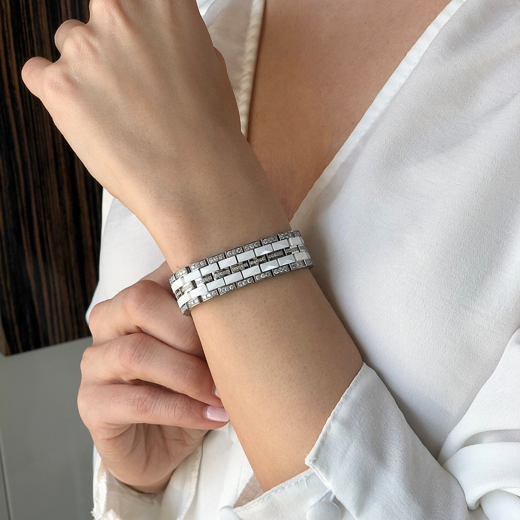 White Square Diamond (Sample Sale) Bracelets IceLink-CAL   